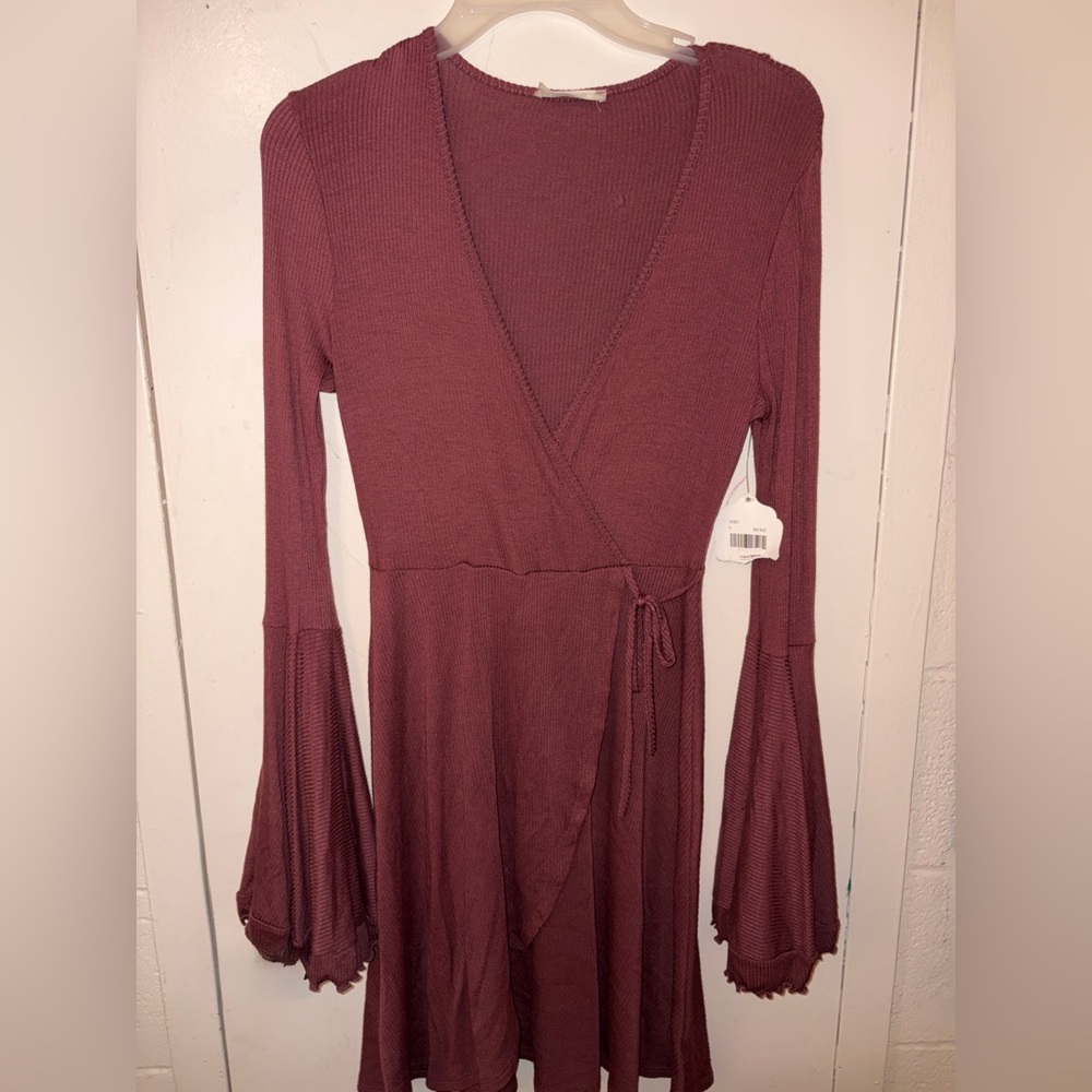 Altar'd State Long Sleeve Dress- Dark Mauve NWT